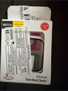45mm Watchband Case Tempered & Glass Screen Protector - White Series7, 8, & 9